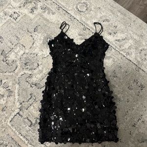 Black sparkly Meshki mini dress size small.